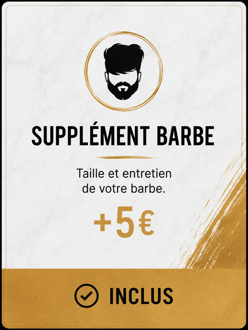 Supplément Barbe — +5 €, inclus dans le rendez-vous
